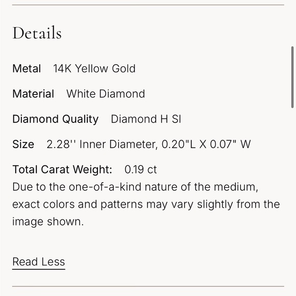 Kendra Scott .19ctw diamond 14k yellow gold open bracelet - Picture 3 of 9